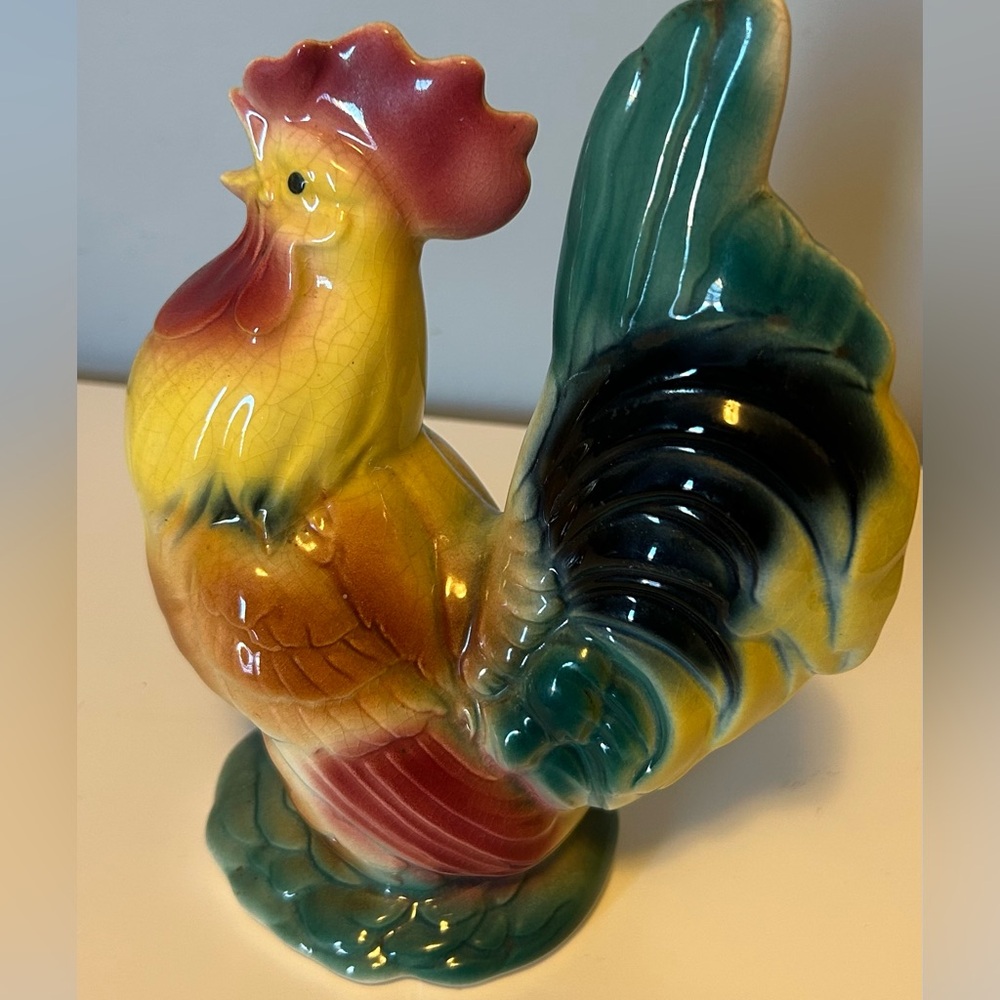 Vintage Ceramic Rooster 
Farmhouse  Kitchen Decor 8”
